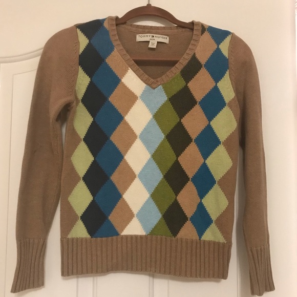 Tommy Hilfiger Argyle sweater. - Picture 1 of 2